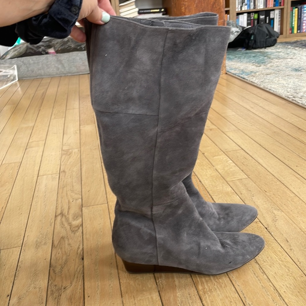 Coke Haan grey suede to the knee boots size 6.5 US